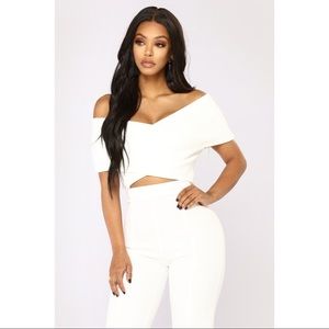 Fashion Nova White Off the Shoulder Top